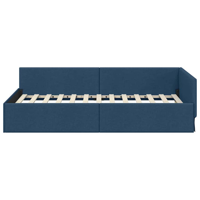 Cadru de pat colțar cu headboard albastru 80 x 200 cm - WALTI WALTI