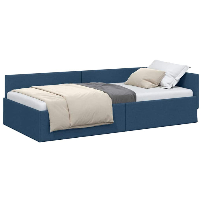 Cadru de pat colțar cu headboard albastru 80 x 200 cm - WALTI WALTI
