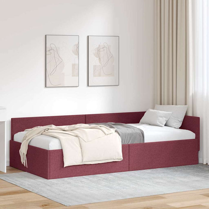 Cadru de pat colțar cu headboard bordo 90 x 190 cm - WALTI WALTI