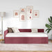 Cadru de pat colțar cu headboard bordo 90 x 190 cm - WALTI WALTI