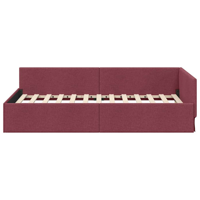 Cadru de pat colțar cu headboard bordo 90 x 190 cm - WALTI WALTI