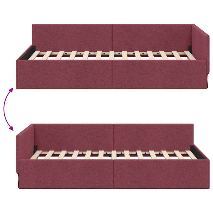 Cadru de pat colțar cu headboard bordo 90 x 190 cm - WALTI WALTI
