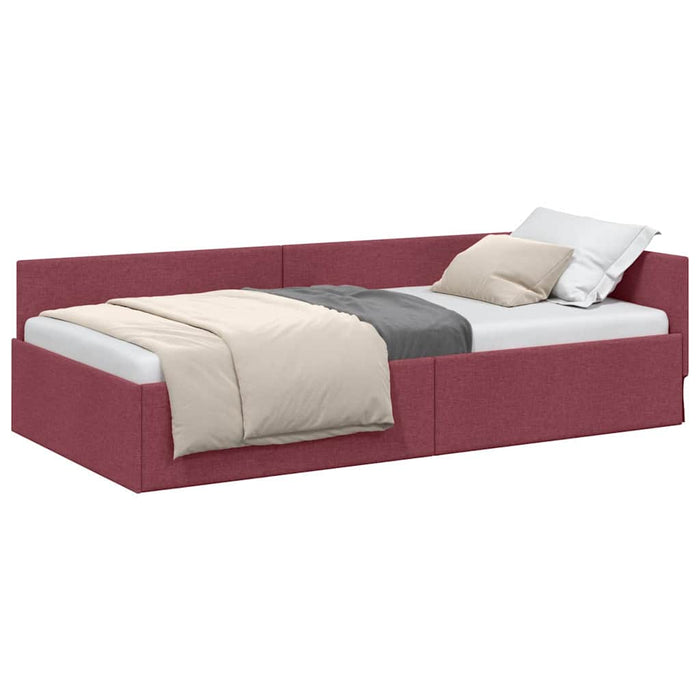 Cadru de pat colțar cu headboard bordo 90 x 190 cm - WALTI WALTI