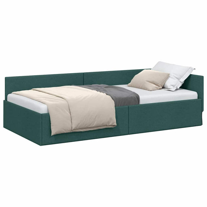 Cadru de pat colțar cu headboard Verde închis 90 x 200 cm - WALTI WALTI