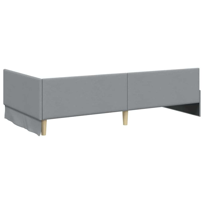 Cadru de pat colțar cu headboard Gri deschis 100 x 200 cm - WALTI WALTI