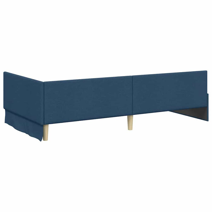 Cadru de pat colțar cu headboard albastru 100 x 200 cm - WALTI WALTI