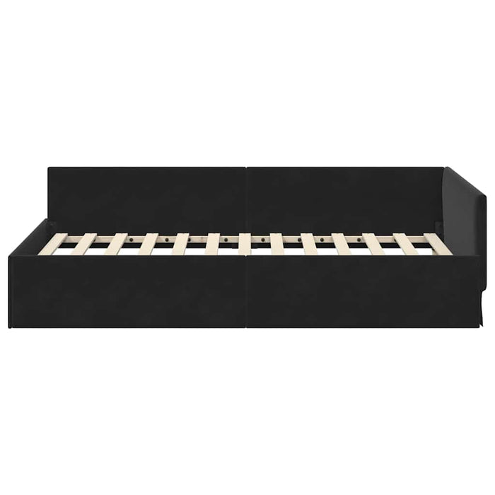 Cadru de pat colțar cu headboard Negru 80 cm x 200 cm Catifea - WALTI WALTI