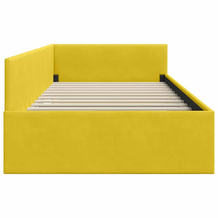 Cadru de pat colțar cu headboard Galben 80 cm x 200 cm Catifea - WALTI WALTI