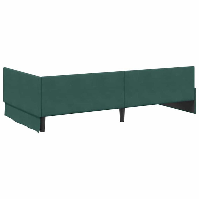 Cadru de pat colțar Verde închis 90 cm x 190 cm Catifea - WALTI WALTI