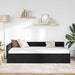 Cadru de pat colțar cu headboard Negru 90 cm x 200 cm Catifea - WALTI WALTI