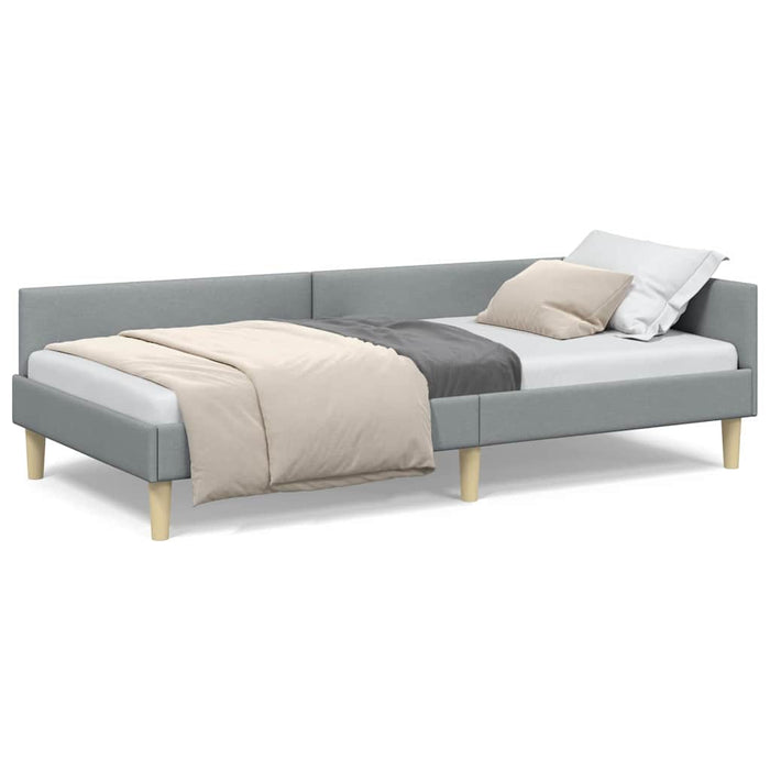 Cadru de pat colțar Altele cu headboard Gri deschis 80 x 200 cm - WALTI WALTI