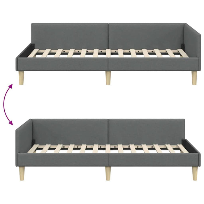 Cadru de pat colțar Altele cu headboard Gri închis 80 x 200 cm - WALTI WALTI