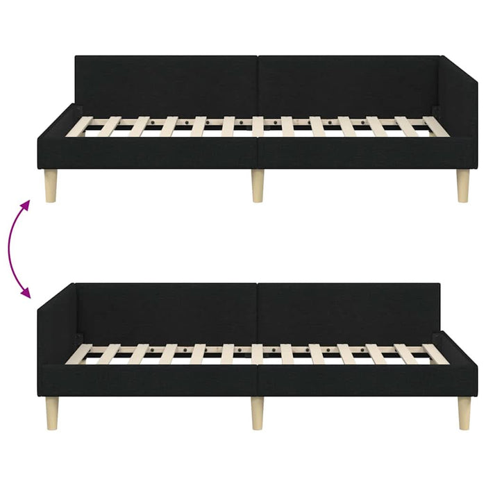 Cadru de pat colțar Altele cu headboard Negru 80 x 200 cm - WALTI WALTI