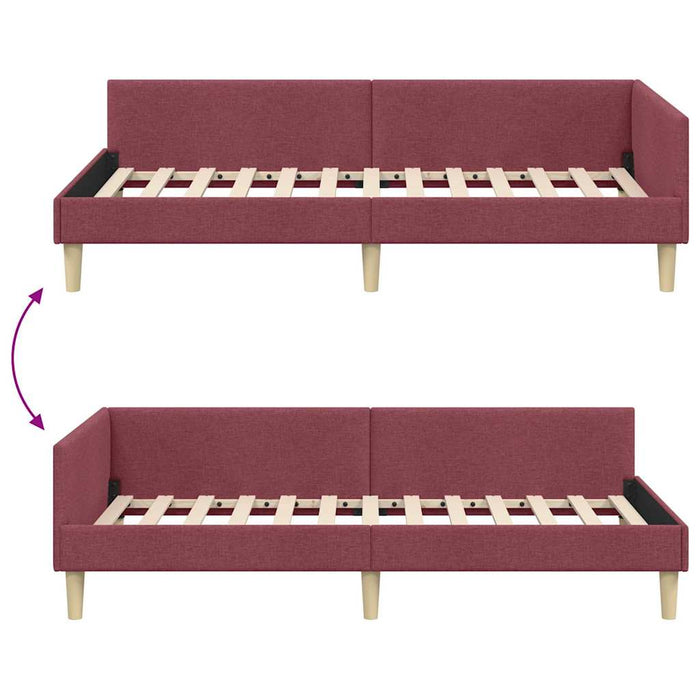 Cadru de pat colțar Altele cu headboard bordo 80 x 200 cm - WALTI WALTI