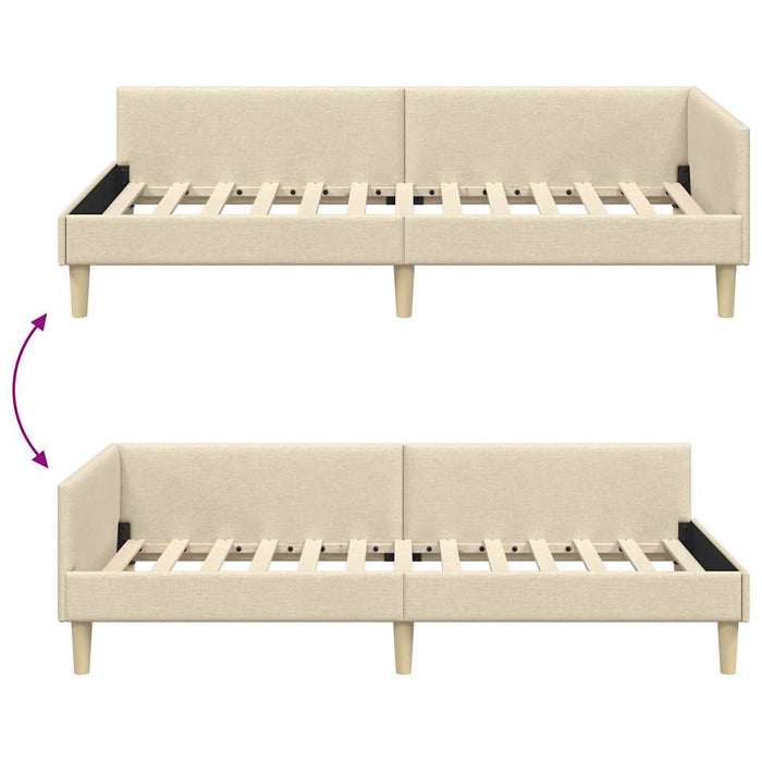 Cadru de pat colțar Altele cu headboard Manual Crem 80 x 200 cm - WALTI WALTI
