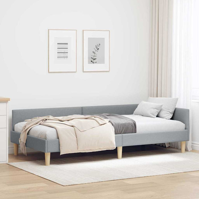 Cadru de pat colțar Altele cu headboard Gri deschis 90 x 190 cm - WALTI WALTI