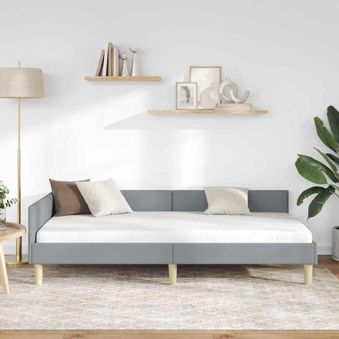 Cadru de pat colțar Altele cu headboard Gri deschis 90 x 190 cm - WALTI WALTI