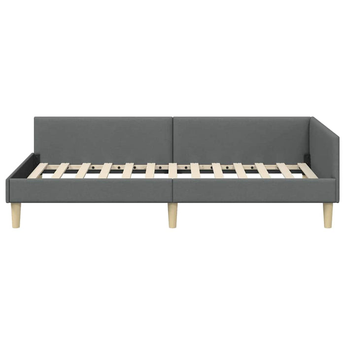 Cadru de pat colțar Altele cu headboard Gri închis 90 x 190 cm - WALTI WALTI