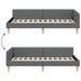 Cadru de pat colțar Altele cu headboard Gri închis 90 x 190 cm - WALTI WALTI