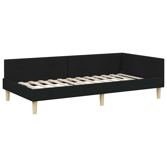 Cadru de pat colțar Altele cu headboard Negru 90 x 190 cm - WALTI WALTI