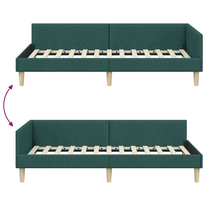 Cadru de pat colțar Altele Manual Verde închis 90 x 190 cm - WALTI WALTI