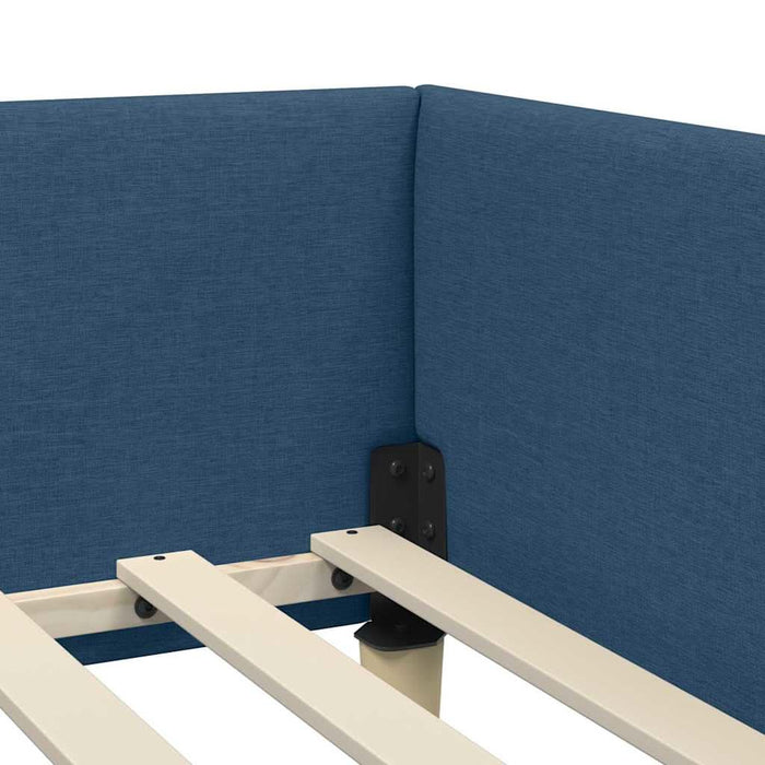 Cadru de pat colțar Altele cu headboard albastru 90 x 190 cm - WALTI WALTI