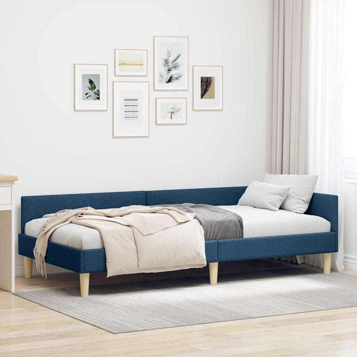Cadru de pat colțar Altele cu headboard albastru 90 x 190 cm - WALTI WALTI
