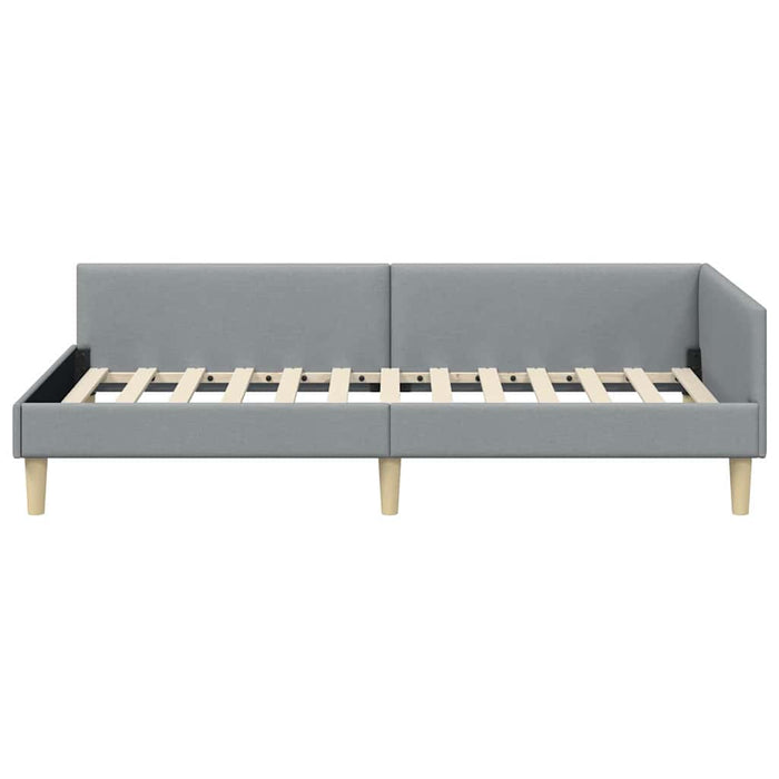 Cadru de pat colțar Altele cu headboard Gri deschis 90 x 200 cm - WALTI WALTI