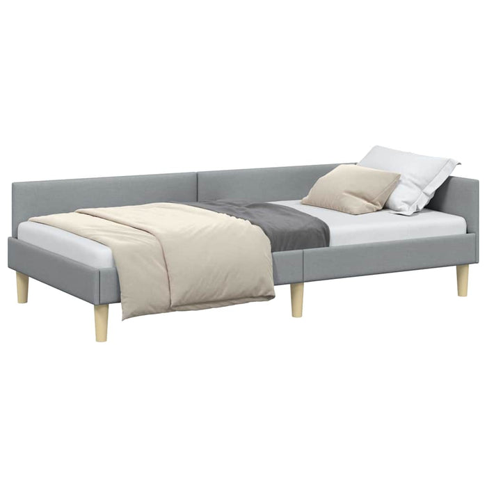 Cadru de pat colțar Altele cu headboard Gri deschis 90 x 200 cm - WALTI WALTI