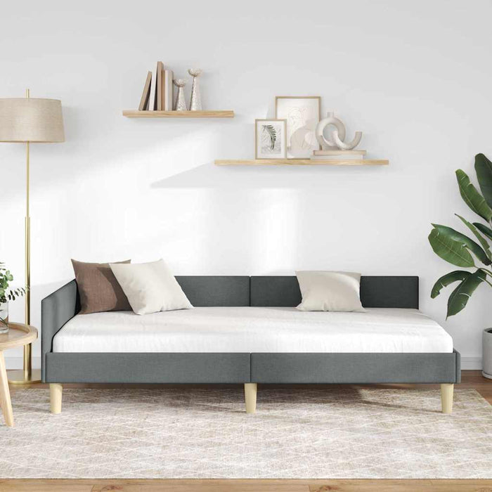 Cadru de pat colțar Altele cu headboard Gri închis 90 x 200 cm - WALTI WALTI