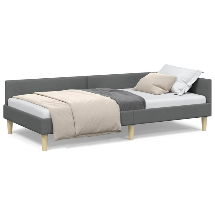 Cadru de pat colțar Altele cu headboard Gri închis 90 x 200 cm - WALTI WALTI
