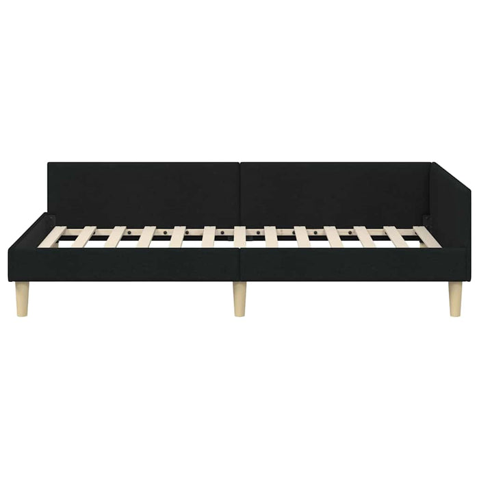 Cadru de pat colțar Altele cu headboard Negru 90 x 200 cm - WALTI WALTI