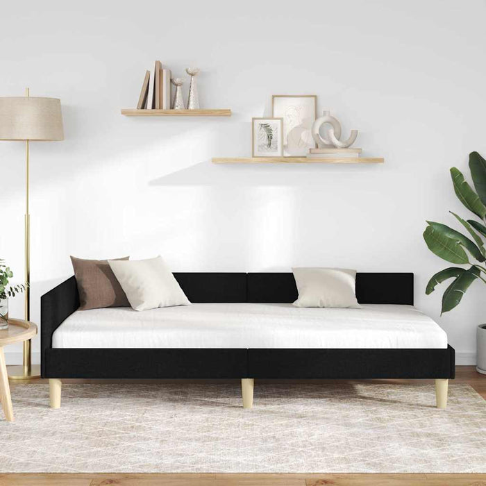 Cadru de pat colțar Altele cu headboard Negru 100 x 200 cm - WALTI WALTI