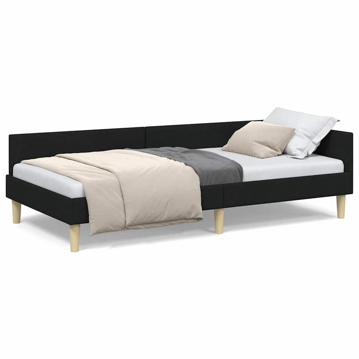 Cadru de pat colțar Altele cu headboard Negru 100 x 200 cm - WALTI WALTI