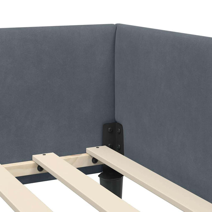Cadru de pat colțar cu headboard Manual Gri închis 80 x 200 cm - WALTI WALTI