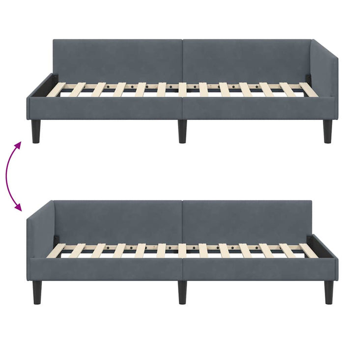 Cadru de pat colțar cu headboard Manual Gri închis 80 x 200 cm - WALTI WALTI