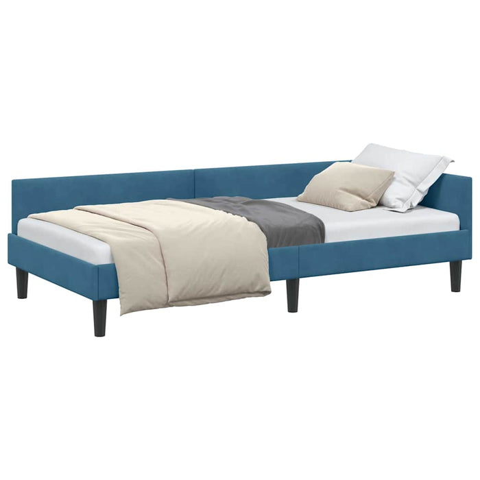 Cadru de pat colțar cu headboard Manual albastru 100 x 200 cm - WALTI WALTI