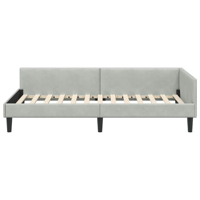 Cadru de pat colțar cu headboard Gri deschis 100 x 200 cm - WALTI WALTI