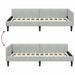 Cadru de pat colțar cu headboard Gri deschis 100 x 200 cm - WALTI WALTI