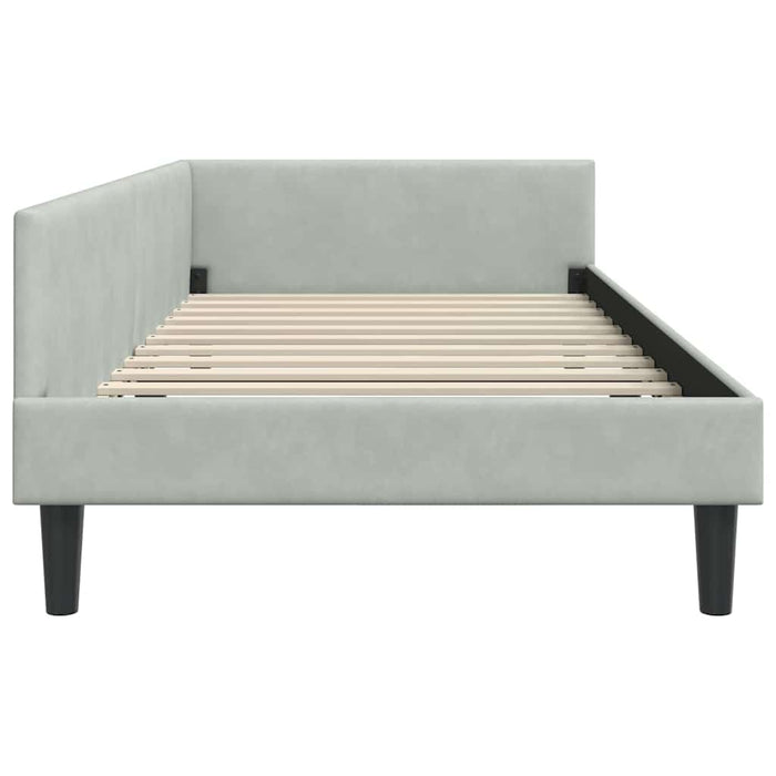 Cadru de pat colțar cu headboard Gri deschis 100 x 200 cm - WALTI WALTI