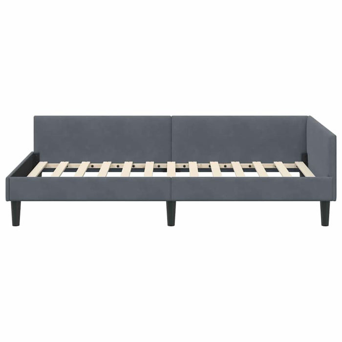 Cadru de pat colțar cu headboard Manual Gri închis 100 x 200 cm - WALTI WALTI