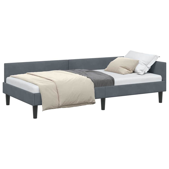 Cadru de pat colțar cu headboard Manual Gri închis 100 x 200 cm - WALTI WALTI