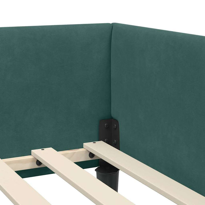 Cadru de pat colțar cu headboard Verde închis 100 x 200 cm - WALTI WALTI
