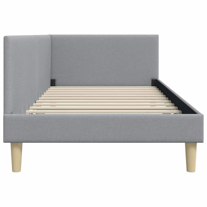 Cadru de pat colțar Altele cu headboard Gri deschis 80 x 200 cm - WALTI WALTI