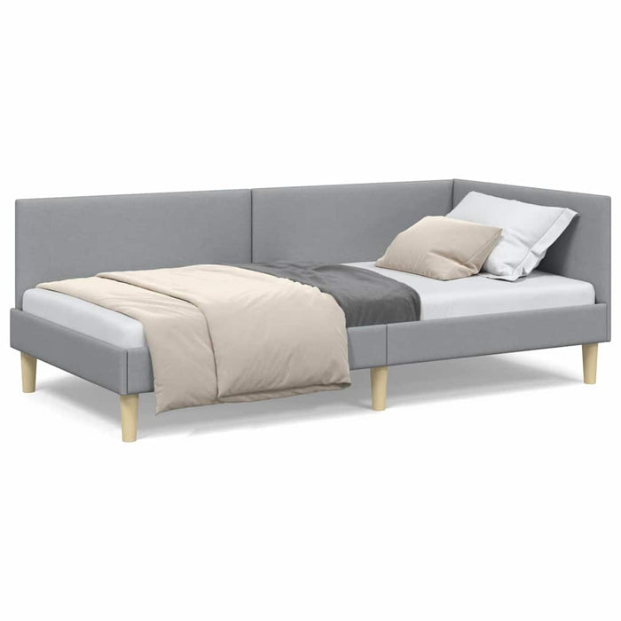 Cadru de pat colțar Altele cu headboard Gri deschis 80 x 200 cm - WALTI WALTI