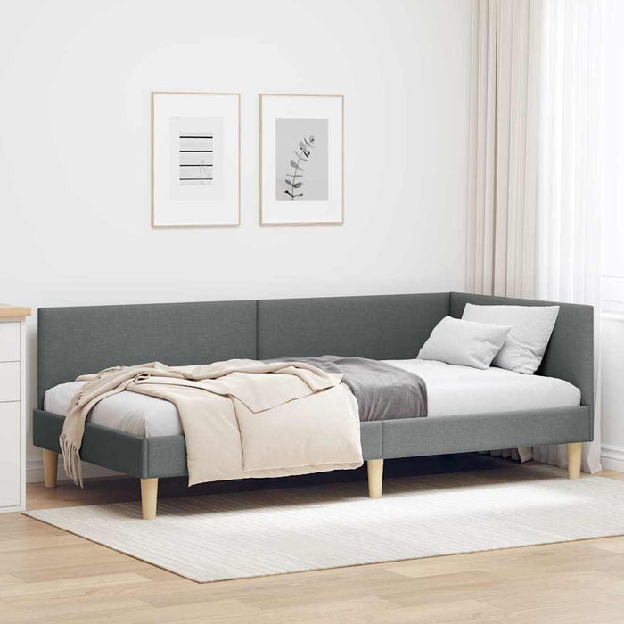 Cadru de pat colțar Altele cu headboard Gri închis 80 x 200 cm - WALTI WALTI