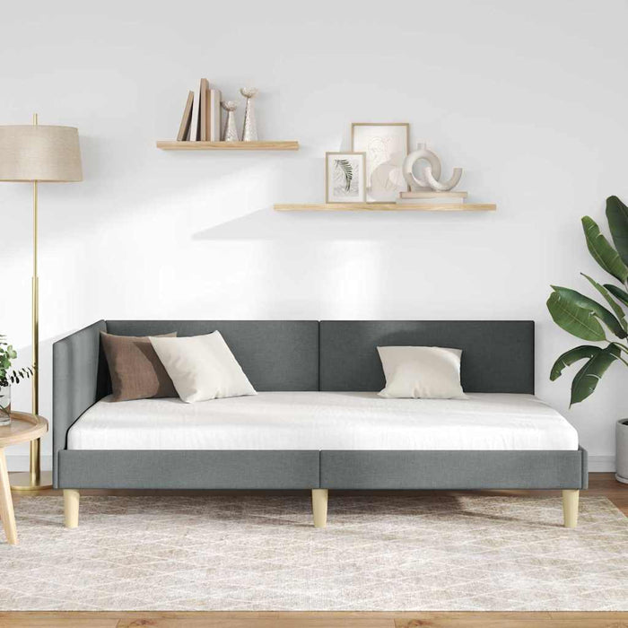 Cadru de pat colțar Altele cu headboard Gri închis 80 x 200 cm - WALTI WALTI