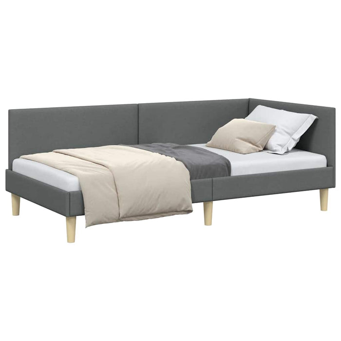 Cadru de pat colțar Altele cu headboard Gri închis 80 x 200 cm - WALTI WALTI