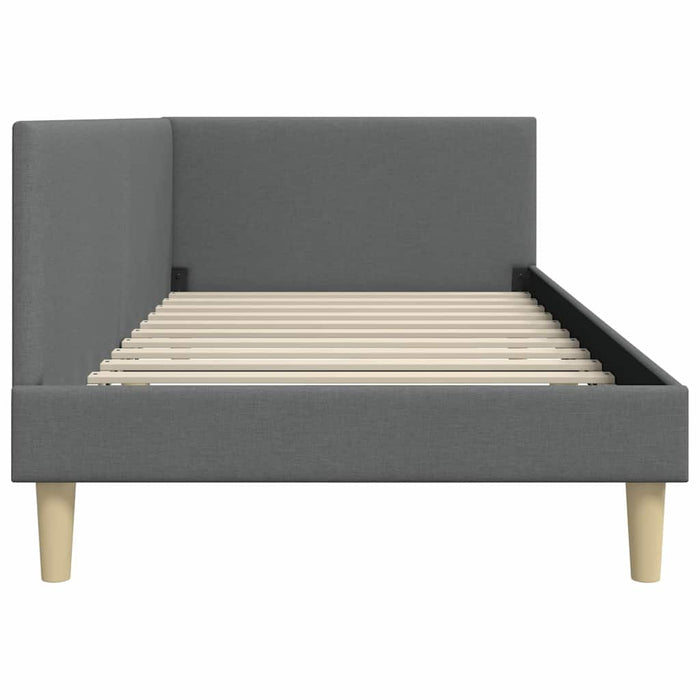 Cadru de pat colțar Altele cu headboard Gri închis 80 x 200 cm - WALTI WALTI