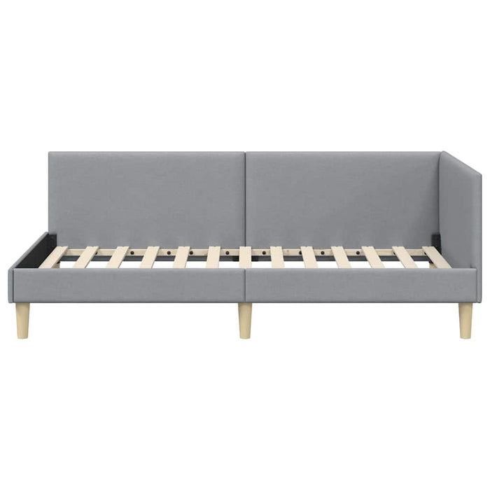 Cadru de pat colțar Altele cu headboard Gri deschis 90 x 190 cm - WALTI WALTI